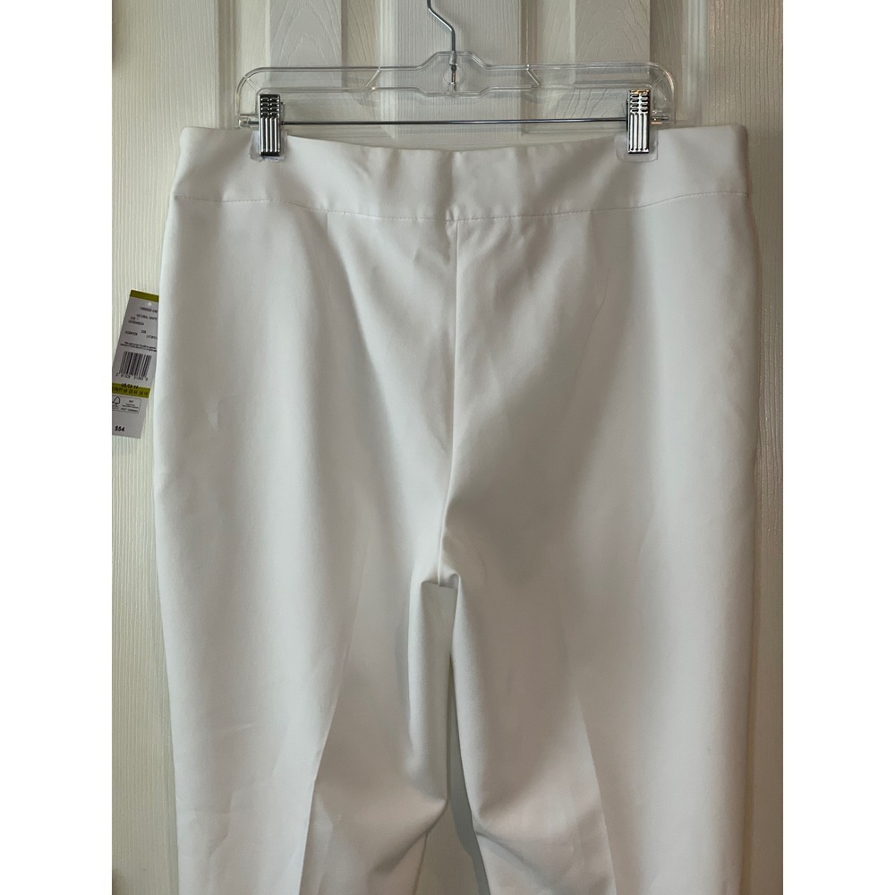 Evan-Picone Dress Pants Womens 14 White Straight Leg Flat Front Black Label Chic - Picture 8 of 16